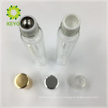 5 ml 8 ml 10 ml 12 ml rollo claro en botella de vidrio con bola de rodillo de metal y tapa de oro de aluminio